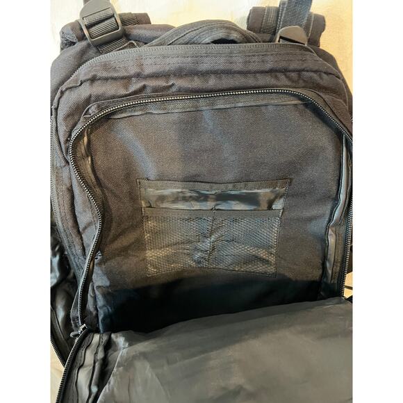 Generic Black Tactical Backpack w Pin - Picture 5 of 6